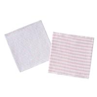 EMXEE 嫚熙 MX-498203674 婴儿肚兜 单层款 2件装 粉条+蓝粉细条