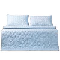 TAIHIA类冰感丝乳胶凉席 凉垫空调席 三件套席 夏天可机洗折叠 冰川蓝 150*200cm