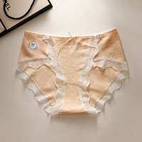 雅鹿4件装内裤女【7A级】100%纯棉裆轻奢彩棉裸感无痕少女内裤 肤色+黑色+花灰+米白 L