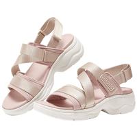 斯凯奇(Skechers)凉鞋女士夏季厚底轻便休闲运动女鞋外穿透气可颂鞋沙滩鞋163540