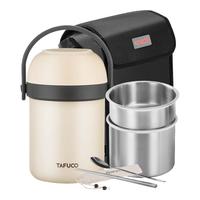 泰福高（TAFUCO）保温饭盒带饭饭盒316不锈钢保温桶 T0324-象牙白-2.2L 【带便携包+餐具】象牙白-2.2L