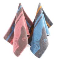 金号（KINGSHORE）毛巾长绒棉纯棉A类洗脸卡通面巾成人男女全棉柔软吸水洗脸巾 嗨猫款红黄2条装