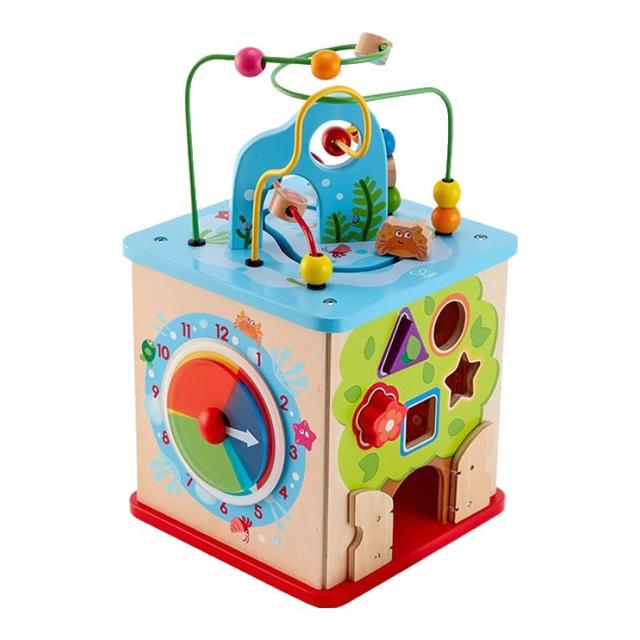 Hape 多功能游戏盒 绕珠配对时钟琴轨六面体早教盒  奇趣游戏盒 1-3Y