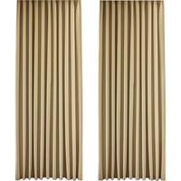 水星家纺窗帘遮光卧室全遮光布遮阳隔音飘窗奶油风挂钩式2.2x2.5m2片米色 【99.9%遮光】奶油米色 宽2.2米*高2.5米  挂钩款2片