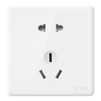 BULL 公牛 G28Z223A 86型插座面板 珍珠白 斜五孔款 10只装