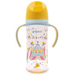贝亲 自然实感第三代FUN系列 AA225 PPSU奶瓶 彩绘款 330ml 马戏团 LL码 6月+