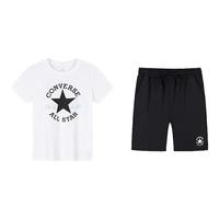 匡威（Converse）匡威童装夏季男女童吸湿速干运动两件套柔软舒适凉感速干儿童套装 纯白色 150 /72 【身高140-152cm】