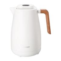 艾曼格（IMOGY）保温壶大容量高颜值户外家用热水壶不锈钢内胆热水瓶 白色 1500ml 【温度显示】