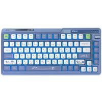 KZZI 珂芝 K75炫彩版 82键 2.4G蓝牙 多模无线机械键盘 骑士灰 紫丁轴 RGB