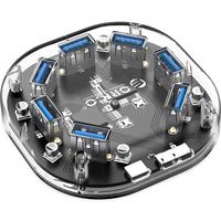 ORICO 奥睿科 H7U-U3 USB3.0集线器 一分七 1m 透明