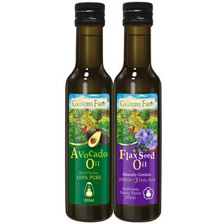 Grandpa's Farm 爷爷的农场 牛油果油+亚麻籽油 国产版 250ml*2瓶