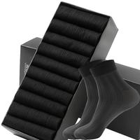 Langsha 浪莎 男士薄款中筒袜 LW289 10双装 黑色