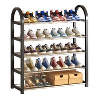 蜗家 简易鞋架门口多层家用鞋子收纳架室内鞋架子宿舍鞋架置物架 五层黑色加宽版