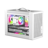 未知玩家P60 桌面办公手提mini小机箱 立体散热风道 支持MATX主板/350mm显卡/侧透明 TYPE-C雪域白(高速传输高效办公)