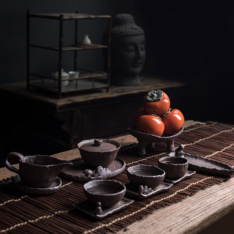 陶迷纯手工粗陶小茶杯家用茶具单个陶瓷主人杯大号品茗杯茶盏茶碗 三号