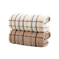 金号毛巾纯棉A类2条装洗脸巾长绒棉成人柔软吸水男女居家 白+粽 2条