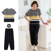 宝莲朵 气质装夏季时尚运动衣服中老年女装晨练两件套