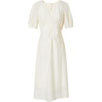 红袖 气质名媛高端女神范高级感连衣裙夏季2024女装收腰醋酸雪纺裙 米白