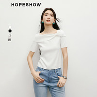 红袖设计感蝴蝶结针织衫2025夏季女装一字肩轻熟甜美气质百搭上衣 黑050 M