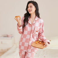 芬腾可安睡衣女2025年春季纯棉休闲翻领可外穿家居服Q0066