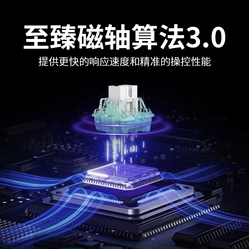 专业电竞◆白色◆0.1ms延迟◆磁极PRO轴