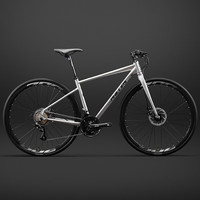 菲利普变速公路车自行车轻快破风竞速男女款赛车青少年碟刹弯把单车 GX100【流光银】-直把-30轮组 L码（适175-185cm） 14速 手变一体