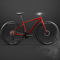 菲利普变速公路车自行车轻快破风竞速男女款赛车青少年碟刹弯把单车 GX100【火焰红】-直把-50轮组 M码（适165-175cm） 14速 手变一体