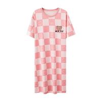 顶瓜瓜睡裙女夏款纯棉短袖甜美连衣裙夏2025年格子家居服