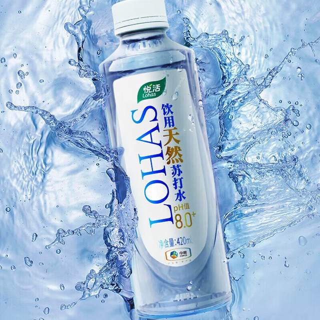 有券的上：悦活 天然苏打水 420ml*6瓶 PH8.0