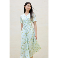 独束大码女装油画感雏菊连衣裙2025夏季优雅大气高腰碎花裙子 雏菊花 XL (尺码:3)