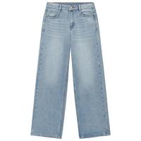 热风 hotwind浅色阔腿牛仔裤2025年春季女士浅蓝色直筒显瘦牛仔长裤 28浅兰 29