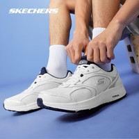 斯凯奇（Skechers）暮光鞋丨男子时尚复古跑步鞋子轻软回弹减震运动体育训练鞋 220371-WNV 白色/海军蓝色 39.5