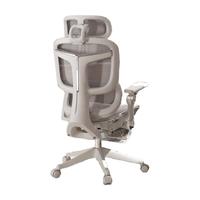 座易T8人体工学椅电脑椅子办公椅可躺植绒网布座椅久坐电竞椅 5D魔术扶手+灰植绒网+坐深+脚踏