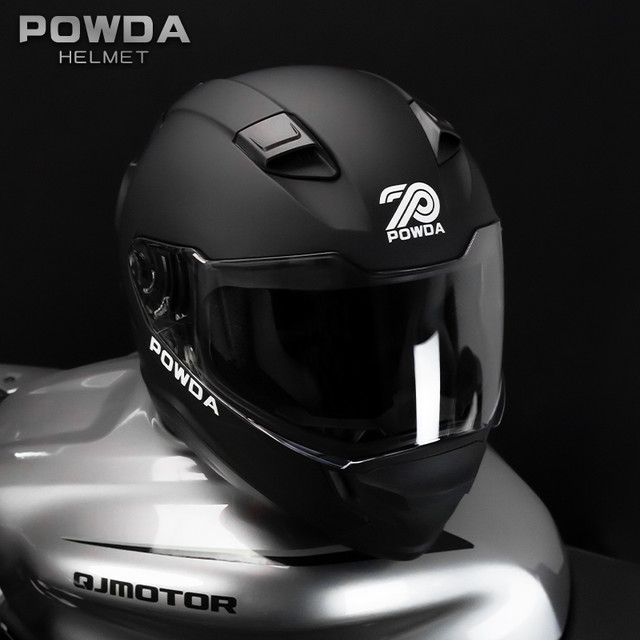 POWDA 摩托车全盔覆盖式 3C ECE DOT认证 哑黑