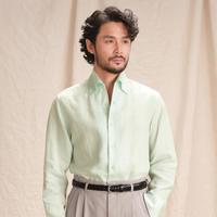 CULTUM 清爽透气意式一片领衬衫男长袖