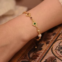 abdo 莫奈的花园 银仿珠子淡水珍珠多宝手链