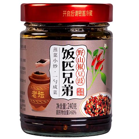 饭匹兄弟野山椒豆豉*1瓶 湖南农家风味豆豉酱下饭菜烹饪蒸炒菜