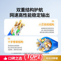 绿联网线超六类6国标千兆网络整箱工程家装五七类双屏蔽poe监控米 200m