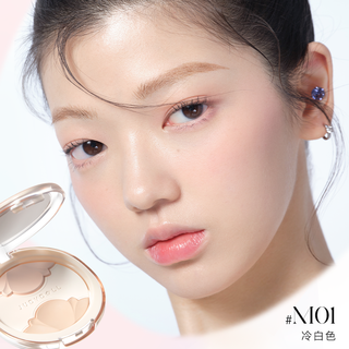【跨品】Judydoll橘朵造物釉美三拼粉饼散粉定妆补妆哑光 01 冷白色 9g