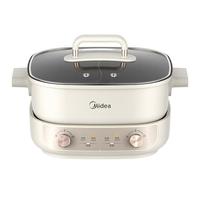 Midea 美的 火锅锅 电火锅鸳鸯锅电煮锅 5分45秒速沸5.5L 家用分体多功能锅火锅锅分区独立控温HGS282813