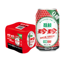 珍珍 无糖荔枝味碳酸饮料 330ml*4罐