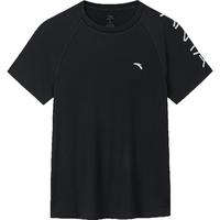 安踏轻风T丨速干运动短袖t恤女士夏季吸汗透气跑步训练上衣瑜伽服 基础黑-7 L (女170)