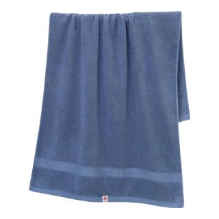 金号 KINGSHORE纯棉加厚浴巾居家抗菌全棉A类柔软不易掉毛洗澡巾 140*72cm 445g 抗菌缎纹-蓝色