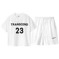 安奈儿（Annil）童装男女童V领短袖套装2024夏