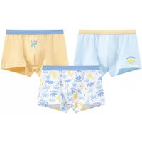 红豆女童内裤纯棉男童中大童7A抗菌短裤青少年A类3条装弹力宝宝内裤 H5K4057 （男童平角） 3条 165