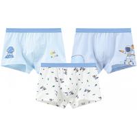 红豆女童内裤纯棉男童中大童7A抗菌短裤青少年A类3条装弹力宝宝内裤 H4K4071 （男童平角） 3条 120