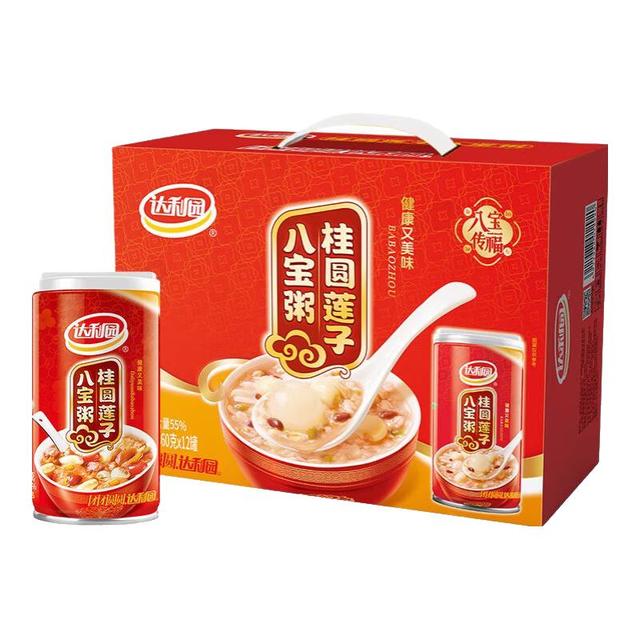 淘金币可用：达利园 八宝粥桂圆莲子粥 4320g 360g*12罐