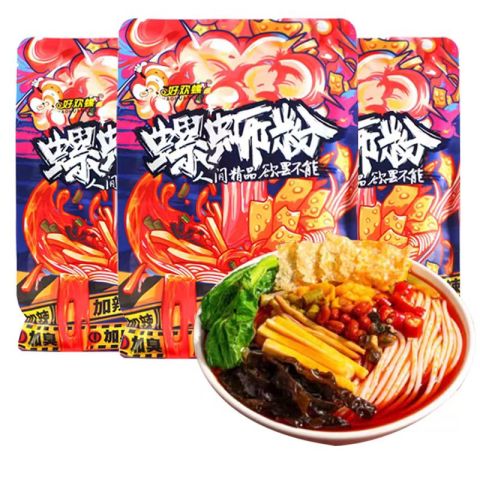 好欢螺 螺蛳粉 加辣加臭加腐竹 10袋包邮 螺丝粉 螺狮粉 ルオスーフェン 省21.46元】其他品牌方便面/粉_好欢螺螺蛳粉加辣加臭加腐竹400g