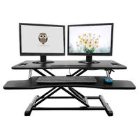 ProiTable升降桌工作台双显示器 电脑桌升降架站立式办公增高架桌面升降台 黑色95cm 黑色(95*46加宽桌面)