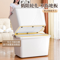 稻草熊透明医药收纳箱证件文具零件化妆品收纳盒衣服整理箱文件盒整理盒 XL款-【47*34*27cm】 象牙白【3个装】